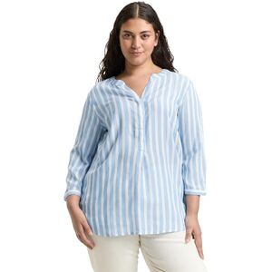 TOM TAILOR Damer Blus med ränder 1024917, 29238 Bleu White Stripe, 54 Plus size TOM TAILOR Damer Blus med ränder 1024917, 29238 Bleu White Stripe, 54 Plus size