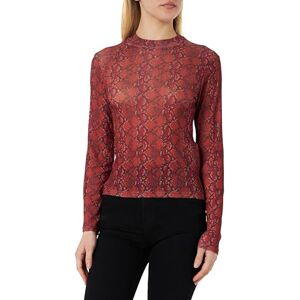 Trendyol damer geometriska långa ärmar smal blus, Tegel, XL Trendyol damer geometriska långa ärmar smal blus, Tegel, XL