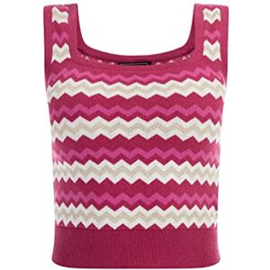 faina Stickad tanktopp för kvinnor, Rosa flerfärgad, S faina Stickad tanktopp för kvinnor, Rosa flerfärgad, S