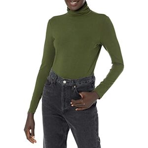 Amazon Essentials Dames Långärmad tröja med polokrage (finns i plusstorlek), Mörk olivgrön, XS Amazon Essentials Dames Långärmad tröja med polokrage (finns i plusstorlek), Mörk olivgrön, XS