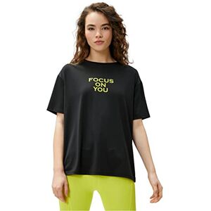Koton Dam överdimensionerad sport tryckt T-shirt, Svart (999), XS Koton Dam överdimensionerad sport tryckt T-shirt, Svart (999), XS