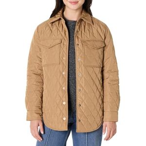 Amazon Essentials dam avslappnad passform lång quiltad jacka med snäppstängning, Camel, XL Amazon Essentials dam avslappnad passform lång quiltad jacka med snäppstängning, Camel, XL