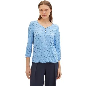 TOM TAILOR T-shirt för kvinnor, 34751 – blått minimalt tryck, XXS TOM TAILOR T-shirt för kvinnor, 34751 – blått minimalt tryck, XXS