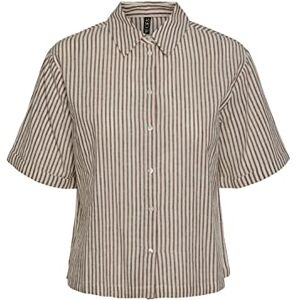 PIECES Pclorna SS Shirt BC Blusar för kvinnor, Choklad Fondant/Stripes: ränder, S PIECES Pclorna SS Shirt BC Blusar för kvinnor, Choklad Fondant/Stripes: ränder, S