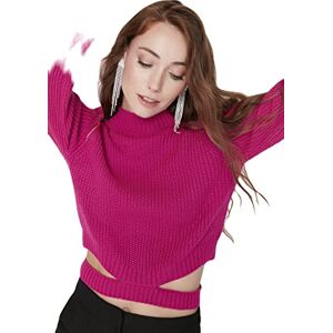 Trendyol Dam hög hals vanlig tröja sweatshirt, fuchsia, S, fuchsia Trendyol Dam hög hals vanlig tröja sweatshirt, fuchsia, S, fuchsia