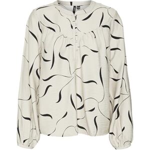 VERO MODA dam Vmjessi Beli Ls Top WVN Ga långärmad blus, Pumice Stone/Aop: beli, S VERO MODA dam Vmjessi Beli Ls Top WVN Ga långärmad blus, Pumice Stone/Aop: beli, S