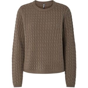 PIECES Pcfia Ls Cable Knit Noos Bc, Morel, L PIECES Pcfia Ls Cable Knit Noos Bc, Morel, L