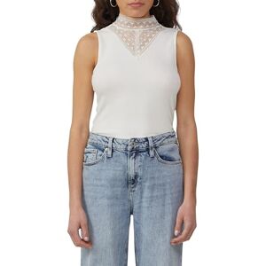QS Top med spetsinsats, ecru, XXL QS Top med spetsinsats, ecru, XXL
