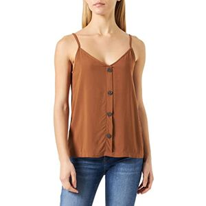 ONLY Womens Onlnova Life Button Singlet Solid PTM T-shirt, Toffee, 36 ONLY Womens Onlnova Life Button Singlet Solid PTM T-shirt, Toffee, 36