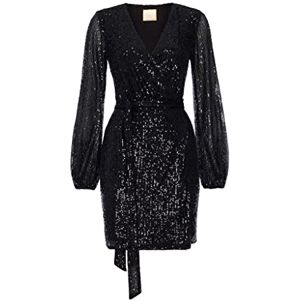 Swing Fashion Women's INES Svart miniklänning dam elegant festlig festklänning aftonklänning bröllopsklänningar glänsande kort klänning glitterklänning sexig långärmad 40 (L), svart, L Swing Fashion Women's INES Svart miniklänning dam elegant festlig festklänning aftonklänning bröllopsklänningar glänsande kort klänning glitterklänning sexig långärmad 40 (L), svart, L