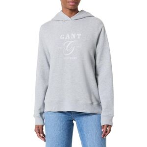 GANT REG Graphic Hoodie, Ljusgrå melange, XXL GANT REG Graphic Hoodie, Ljusgrå melange, XXL