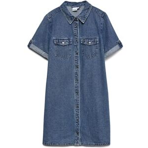 VERO MODA Kvinnlig jeansklänning VMJENNIE kort klänning, Mellanblå denim, M VERO MODA Kvinnlig jeansklänning VMJENNIE kort klänning, Mellanblå denim, M