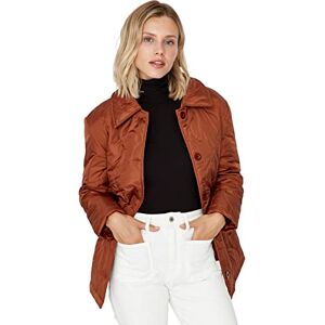 Trendyol Långärmad damkavajkrage vinterjacka Puffer, Brun, XS Trendyol Långärmad damkavajkrage vinterjacka Puffer, Brun, XS