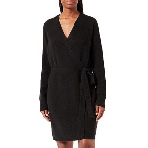 PIECES Dam Pcellen Ls Wrap Knit Dress Noos Bc Qx klänning, svart, 52/54 Stor PIECES Dam Pcellen Ls Wrap Knit Dress Noos Bc Qx klänning, svart, 52/54 Stor