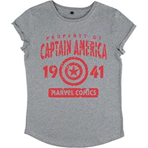 Marvel Kvinnors Avengers klassiska captains Property rullad ärm t-shirt, melange grå, L, Melange grå, L Marvel Kvinnors Avengers klassiska captains Property rullad ärm t-shirt, melange grå, L, Melange grå, L