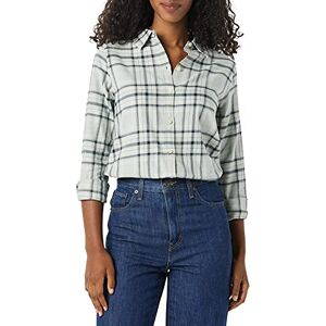 Amazon Essentials Women's Långärmad lätt rutig flanellskjorta klassisk passform, Svart Grå Rutig, XS Amazon Essentials Women's Långärmad lätt rutig flanellskjorta klassisk passform, Svart Grå Rutig, XS