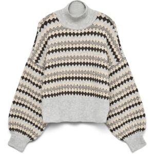 VERO MODA Vmgaiva Ls highneck tröja, Ljusgrå melange, XS VERO MODA Vmgaiva Ls highneck tröja, Ljusgrå melange, XS
