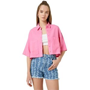 Koton dam linne viskon mix ficka detalj crop skjorta, Rosa (277), 34 Koton dam linne viskon mix ficka detalj crop skjorta, Rosa (277), 34