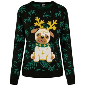 Urban Classics Damtröja damer Kitty jul ful tröja sweatshirt, Svart (svart 0007), XL Urban Classics Damtröja damer Kitty jul ful tröja sweatshirt, Svart (svart 0007), XL