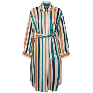 Seidensticker Sidenklistermärken damer blusklänning med knytbälte – klänning – överdimensionerad passform – midiklänning – skjortbluskrage – långärmad – 100% viskos, Beige, 44 Seidensticker Sidenklistermärken damer blusklänning med knytbälte – klänning – överdimensionerad passform – midiklänning – skjortbluskrage – långärmad – 100% viskos, Beige, 44