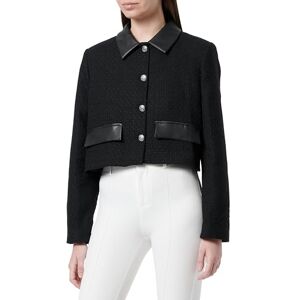 Koton dam konstläder detalj crop jacka blazer, Svart (999), 42 Koton dam konstläder detalj crop jacka blazer, Svart (999), 42
