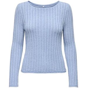 ONLY Onlpamela Ls Rib O-hals tröja Cc KNT, Mjuk kambray, L ONLY Onlpamela Ls Rib O-hals tröja Cc KNT, Mjuk kambray, L
