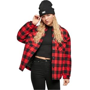 Urban Classics Damjacka Ladies Flanell vadderad Overshirt, damskjortjacka i träfällare rutig, finns i många färgvarianter, storlekar XS – 5XL, svart/röd, 5XL Urban Classics Damjacka Ladies Flanell vadderad Overshirt, damskjortjacka i träfällare rutig, finns i många färgvarianter, storlekar XS – 5XL, svart/röd, 5XL