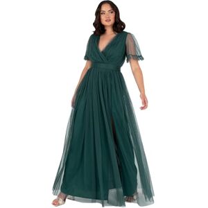 Anaya with Love Damer maxi klänning dam V neckline kortärmad Frilly Long Empire Waist för bröllopsgäst Bridesmaid Maid of Honour, Emerald Green, 50 dam, Smaragdgrön, 48 Anaya with Love Damer maxi klänning dam V neckline kortärmad Frilly Long Empire Waist för bröllopsgäst Bridesmaid Maid of Honour, Emerald Green, 50 dam, Smaragdgrön, 48