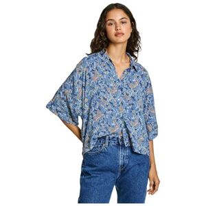Pepe Jeans kvinnors Mery T-shirt, Blå (Havsblå), XS Pepe Jeans kvinnors Mery T-shirt, Blå (Havsblå), XS