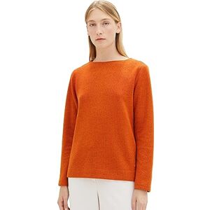 TOM TAILOR Damtröja med ribbstruktur, 32403 – guld flamma orange melerad, L TOM TAILOR Damtröja med ribbstruktur, 32403 – guld flamma orange melerad, L