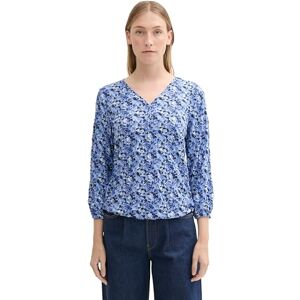 TOM TAILOR T-shirt för kvinnor, 36838 – blå blommig design, S TOM TAILOR T-shirt för kvinnor, 36838 – blå blommig design, S