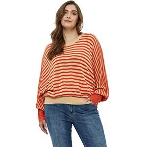 Peppercorn Dam Mathilda Baloon ärm pullover Curve, Intense Orange Stripe, 22, Intensiv orange rand, 48 Peppercorn Dam Mathilda Baloon ärm pullover Curve, Intense Orange Stripe, 22, Intensiv orange rand, 48