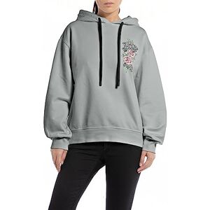 Replay Dam oversize huvtröja, 496 Neutral Grå, XL Replay Dam oversize huvtröja, 496 Neutral Grå, XL