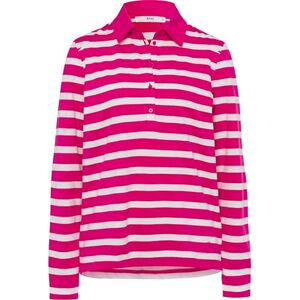 Brax Damstil, Cloe Peached Single Jersey randig pikétröja, Orchid, 36 Brax Damstil, Cloe Peached Single Jersey randig pikétröja, Orchid, 36