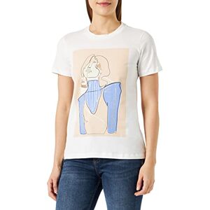 KAFFE dam T-shirt blus kortärmad V-hals, krita, L KAFFE dam T-shirt blus kortärmad V-hals, krita, L