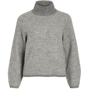 Vila Vilory High Neck L/S stickad topp – Noos, Medium grå melerad, M Vila Vilory High Neck L/S stickad topp – Noos, Medium grå melerad, M