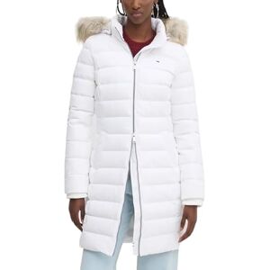 Tommy Jeans Dam TJW ESSENTIAL HUVA DOWN COAT DW0DW18864, vit, S, Vit (Ecru), S Tommy Jeans Dam TJW ESSENTIAL HUVA DOWN COAT DW0DW18864, vit, S, Vit (Ecru), S