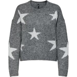 ONLY Onlazu Ls Star O-Neck KNT, Mörkgrå melange, S ONLY Onlazu Ls Star O-Neck KNT, Mörkgrå melange, S