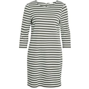 Vila VININNY 3/4 O-neck klänning – NOOS, Dusty Olive/Stripes: snövit, XS Vila VININNY 3/4 O-neck klänning – NOOS, Dusty Olive/Stripes: snövit, XS