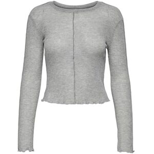 ONLY ONLDIMA L/S Stitch Top Box JRS, Ljusgrå melange/detalj: stygn (Lgm), S ONLY ONLDIMA L/S Stitch Top Box JRS, Ljusgrå melange/detalj: stygn (Lgm), S