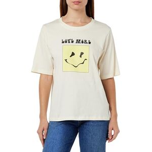 KAFFE Dam T-shirt grafisk T-shirt tröja topp Crew neck halv ärm avslappnad passform, Antik vit, L KAFFE Dam T-shirt grafisk T-shirt tröja topp Crew neck halv ärm avslappnad passform, Antik vit, L