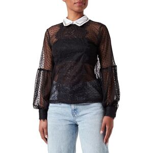 Koton dam glittersten detalj lacy blus, Svart (999), XL Koton dam glittersten detalj lacy blus, Svart (999), XL