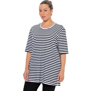Ulla Popken damer stora storlekar plus size basic skjorta, rund hals, ränder, avslappnad Ulla Popken damer stora storlekar plus size basic skjorta, rund hals, ränder, avslappnad