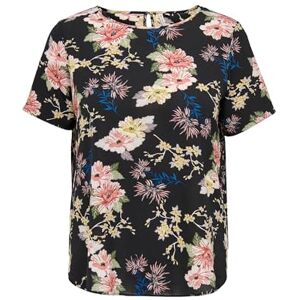 ONLY Carmakoma damer Carvica Ss Top WVN Noos blus, Black/Aop: lena blomma, 46 plus size ONLY Carmakoma damer Carvica Ss Top WVN Noos blus, Black/Aop: lena blomma, 46 plus size