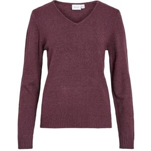 Vila Viril V-hals L/S stickad topp – Noos, Fig, XS Vila Viril V-hals L/S stickad topp – Noos, Fig, XS