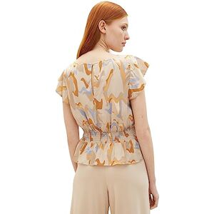 TOM TAILOR Denim damblus med mönster, 31705 – abstrakt neutralt tryck, L TOM TAILOR Denim damblus med mönster, 31705 – abstrakt neutralt tryck, L
