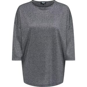 ONLY Onlsilvery Glamour Lurex 3/4 Top JRS, svart, M ONLY Onlsilvery Glamour Lurex 3/4 Top JRS, svart, M