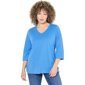 Ulla Popken damer stora storlekar överdimensionerade plus size skjorta, typsnitt motiv, klassisk, V-hals, 3/4-arm, Bensinblå, 50-52 Ulla Popken damer stora storlekar överdimensionerade plus size skjorta, typsnitt motiv, klassisk, V-hals, 3/4-arm, Bensinblå, 50-52