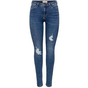 ONLY Bestseller A/S Dam ONLWAUW MID SK Destroy DNM BJ209 jeans, mörkblå denim, XS/32, Dark Blue Denim, (XS) W x 32L ONLY Bestseller A/S Dam ONLWAUW MID SK Destroy DNM BJ209 jeans, mörkblå denim, XS/32, Dark Blue Denim, (XS) W x 32L