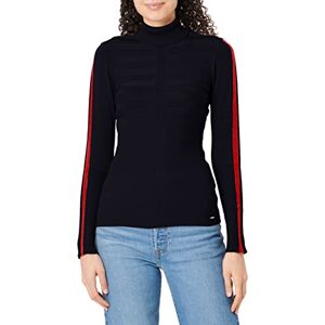 Morgan Pull-Col Roulé Bande Couleur Manche Mentoi pullover tröja, Marinblå/röd, L Morgan Pull-Col Roulé Bande Couleur Manche Mentoi pullover tröja, Marinblå/röd, L